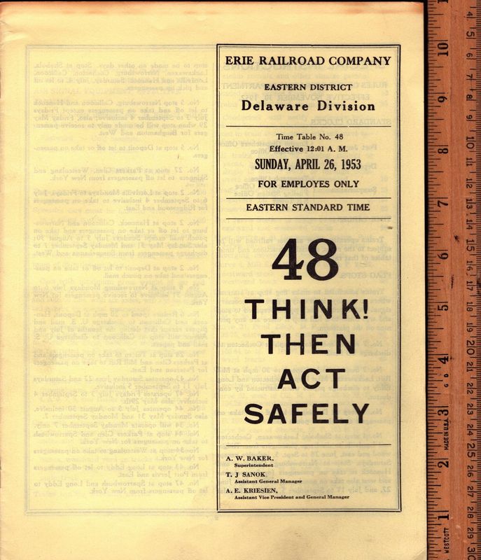 Erie Delaware Division 1953