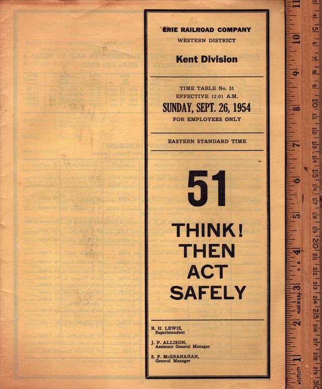 Erie Kent Division 1954