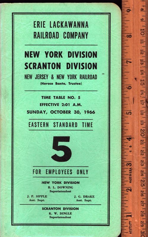 Erie Lackawanna New York and Scranton Divisions 1966
