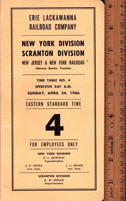 Erie Lackawanna New York and Scranton Divisions 1966