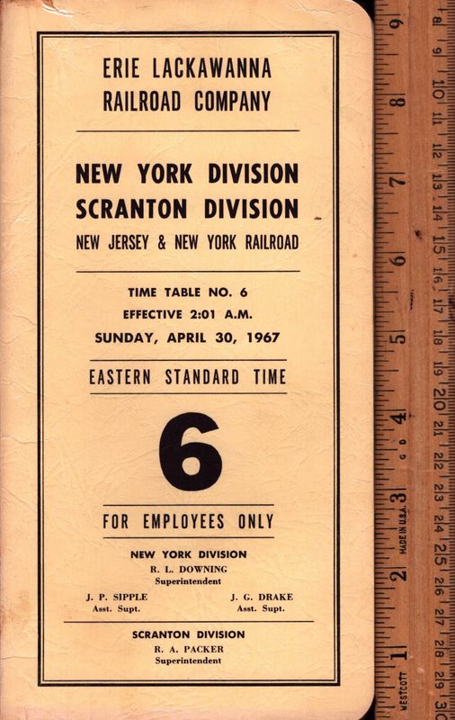 Erie Lackawanna New York and Scranton Divisions 1967