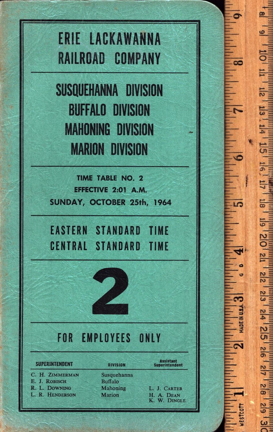 Erie Lackawanna Susquehanna, Buffalo, Mahoning and Marion Divisions 1964