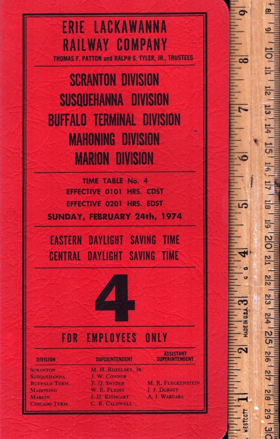 Erie Lackawanna Scranton, Susquehanna, Buffalo Terminal, Mahoning and Marion Divisions 1974