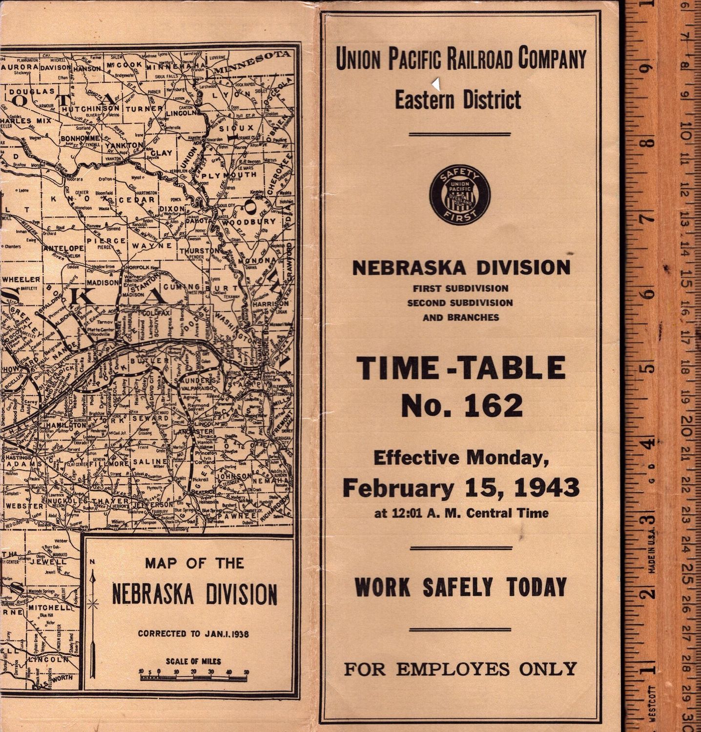 Union Pacific Nebraska Division, 1st & 2nd Subdivisions 1943