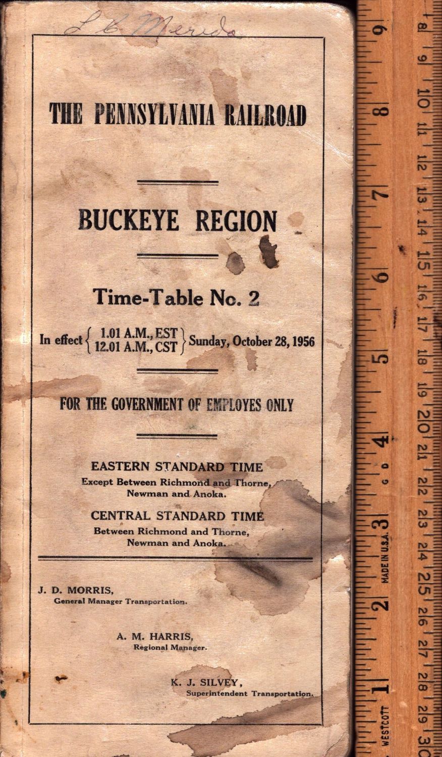 Pennsylvania RR Buckeye Region 1956