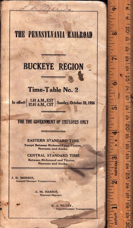 Pennsylvania RR Buckeye Region 1956