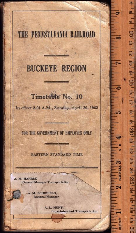 Pennsylvania RR Buckeye Region 1962