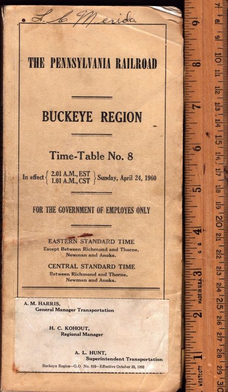 Pennsylvania RR Buckeye Region 1960