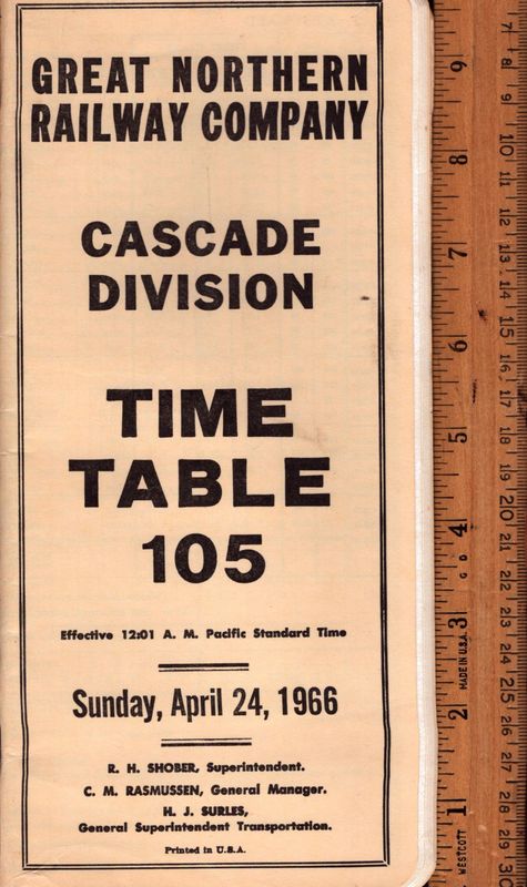 Great Northern Cascade Division 1966
