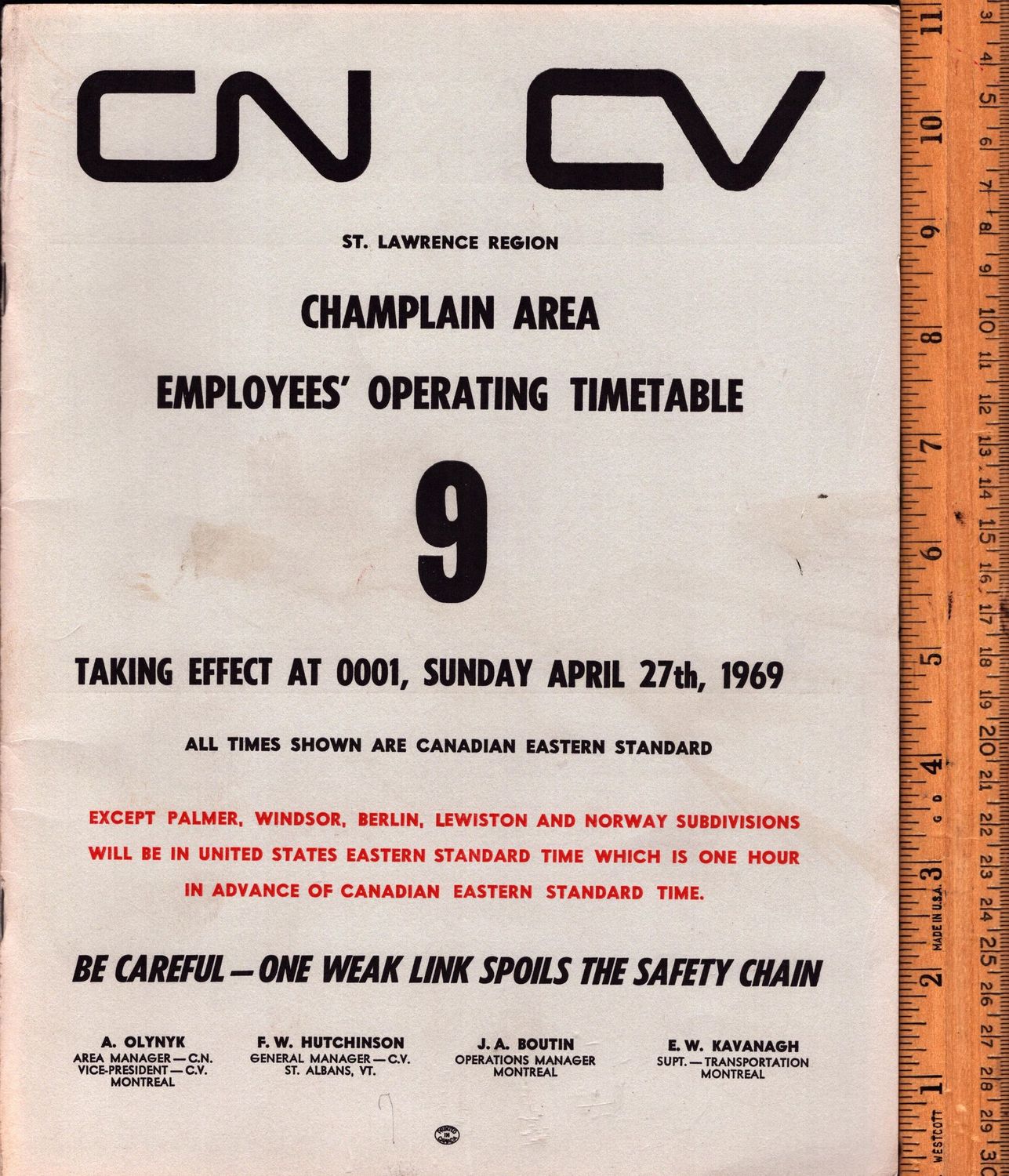Canadian National Champlain Area 1969