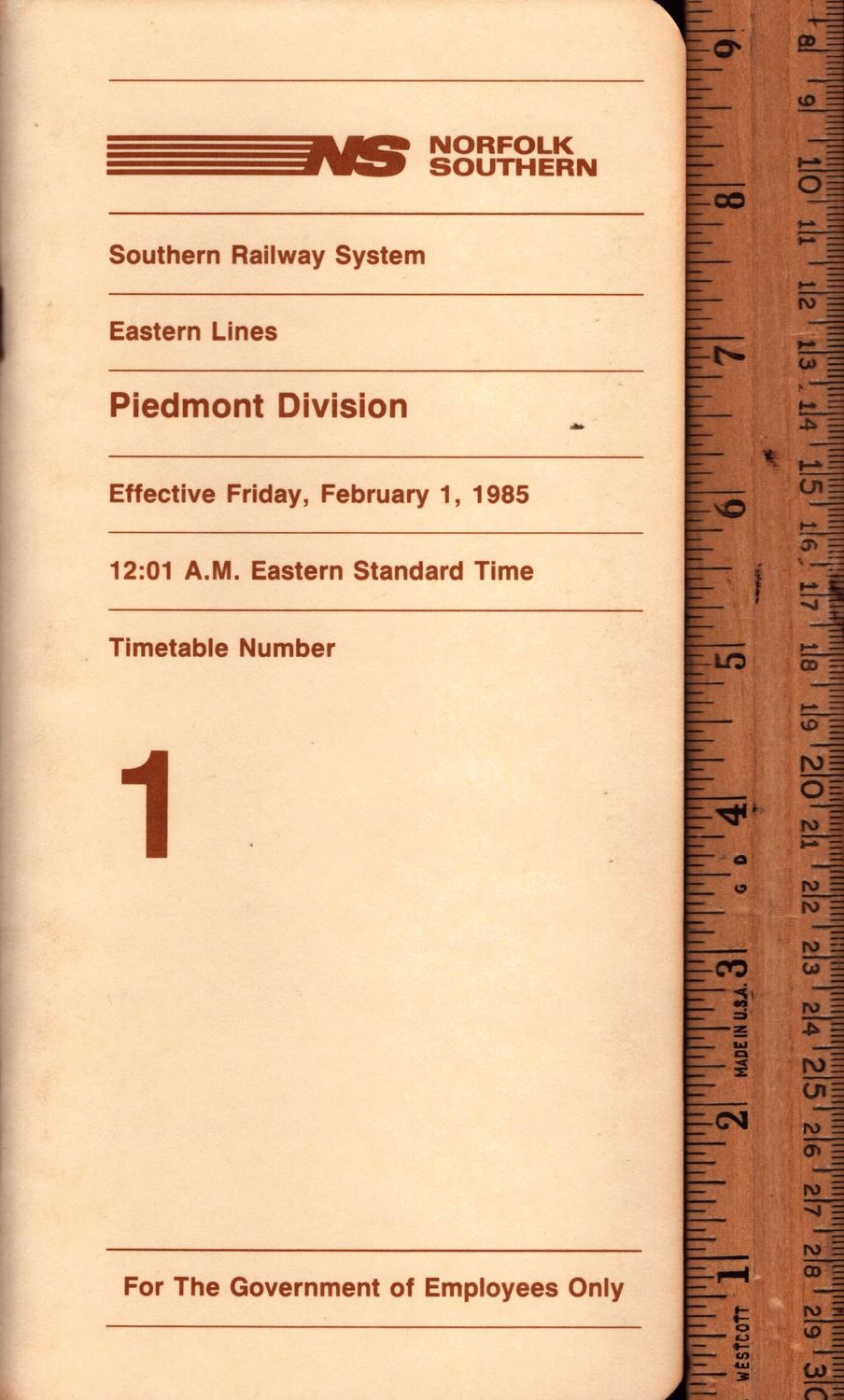 Norfolk Southern Piedmont Division 1985