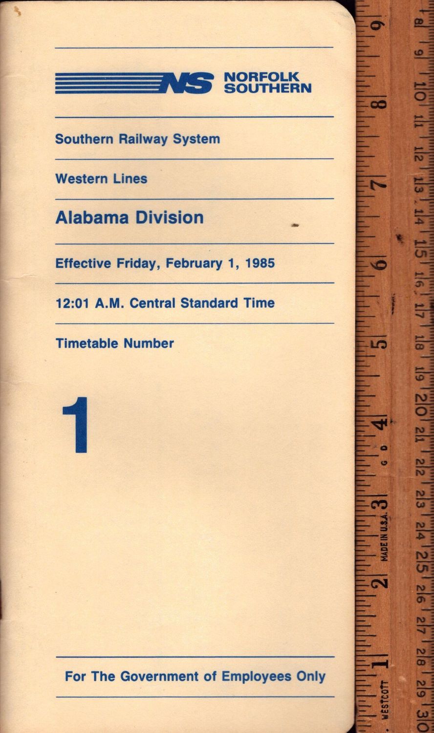 Norfolk Southern Alabama Division 1985