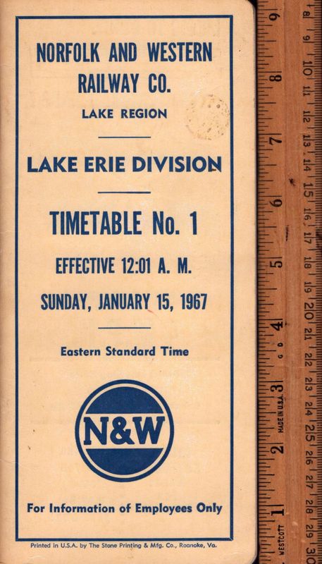Norfolk & Western Lake Erie Division 1967