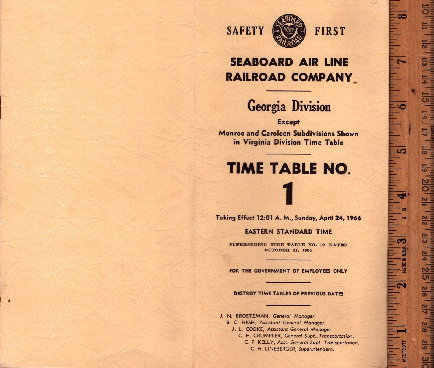 Seaboard Air Line Georgia Division 1966