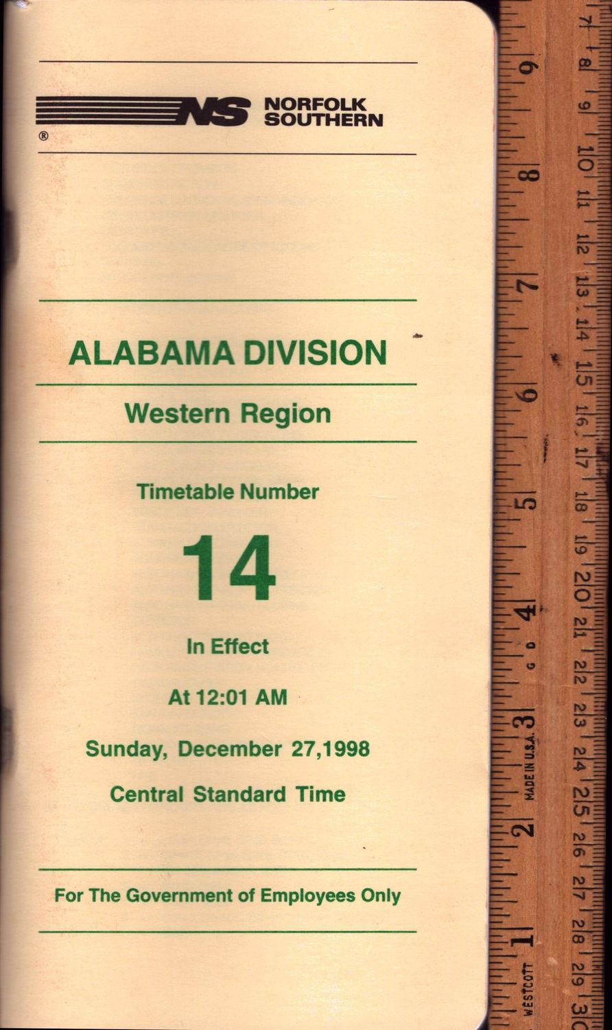 Norfolk Southern Alabama Division 1998