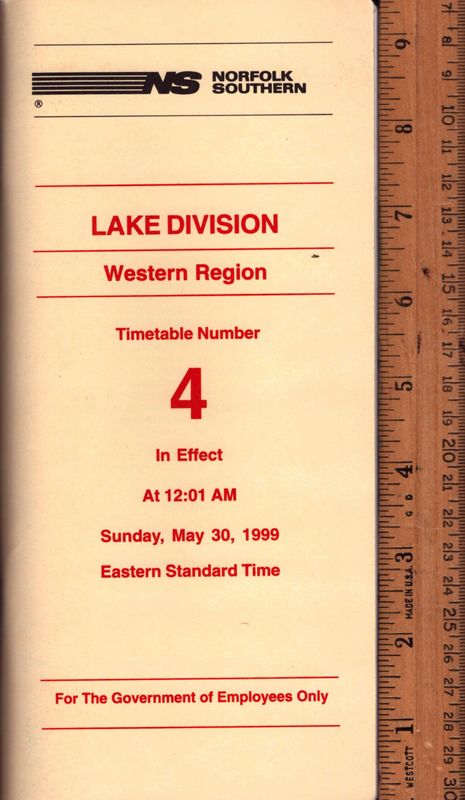 Norfolk Southern Lake Division 1999