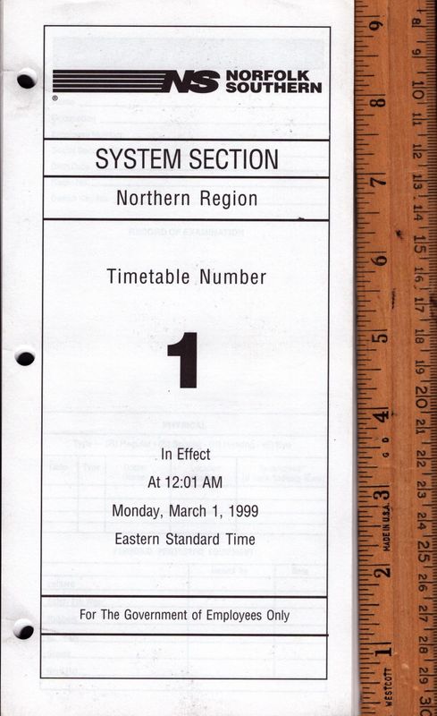 Norfolk Southern Northern Region System Section