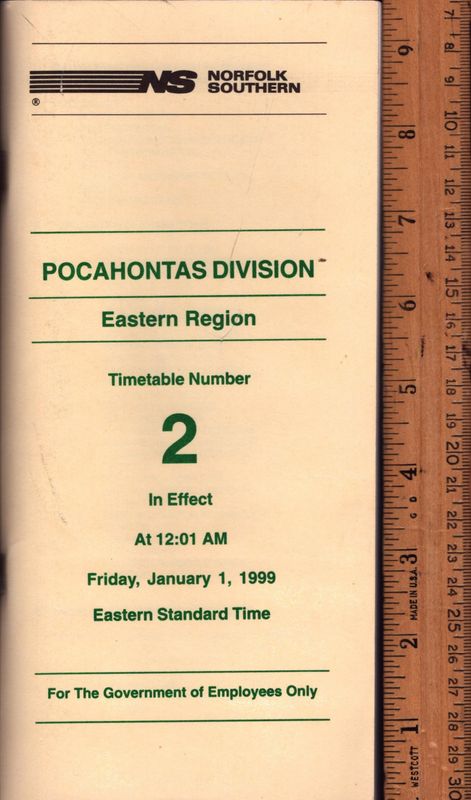 Norfolk Southern Pocahontas Division 1999