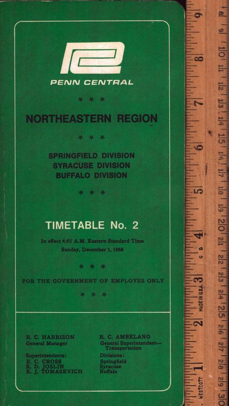 Penn Central Northeastern Region 1968