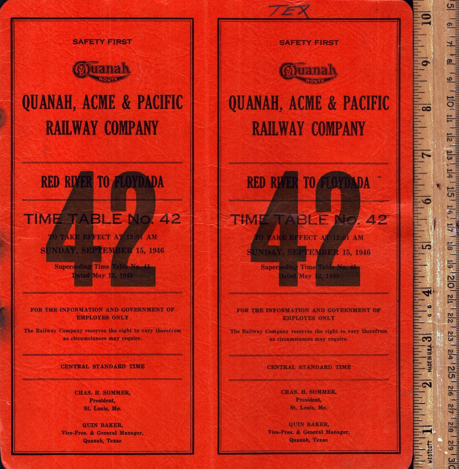 Quanah, Acme & Pacific Railway 1946