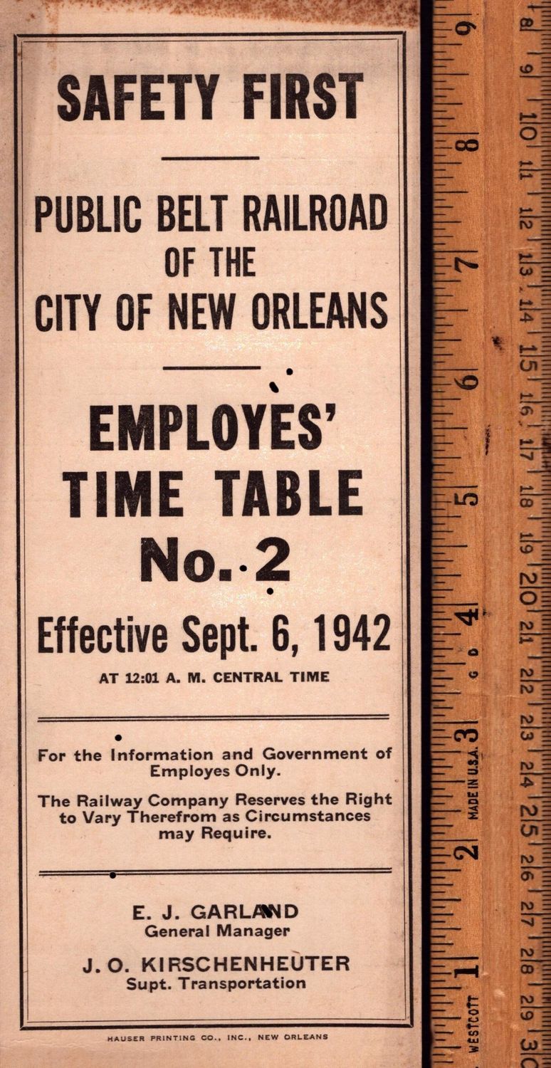 Public Belt Railroad of the City of New Orleans 1942