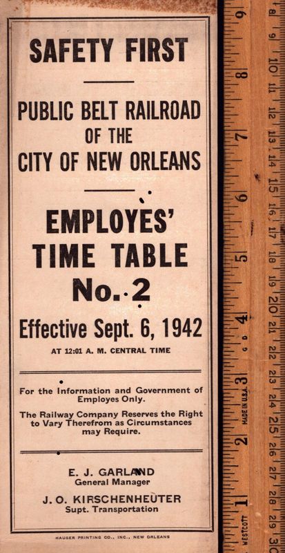 Public Belt Railroad of the City of New Orleans 1942