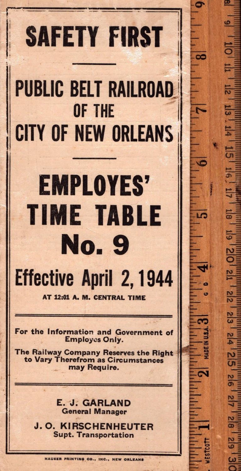 Public Belt Railroad of the City of New Orleans 1944