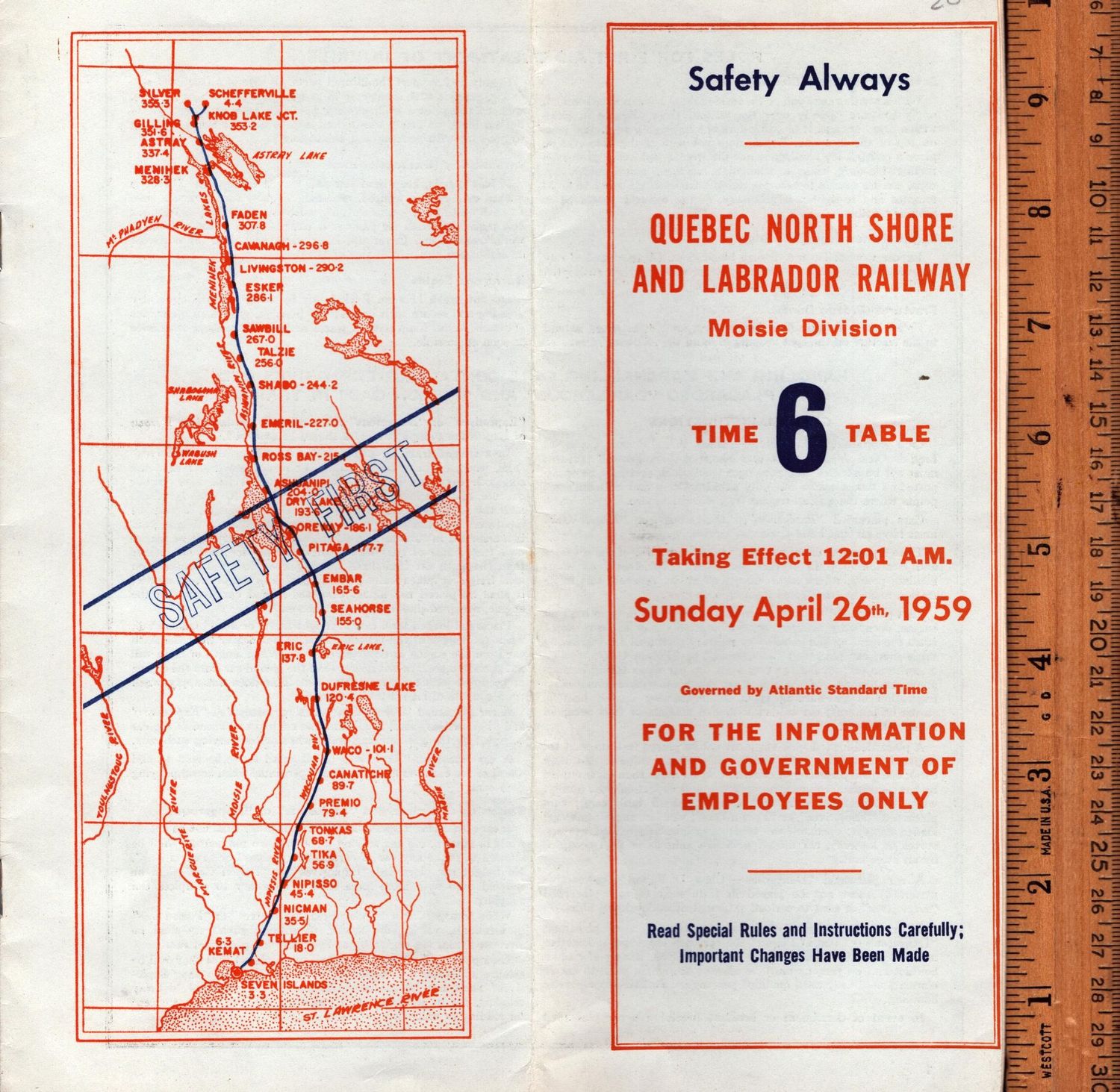 Quebec North Shore and Labrador Moisie Division 1959