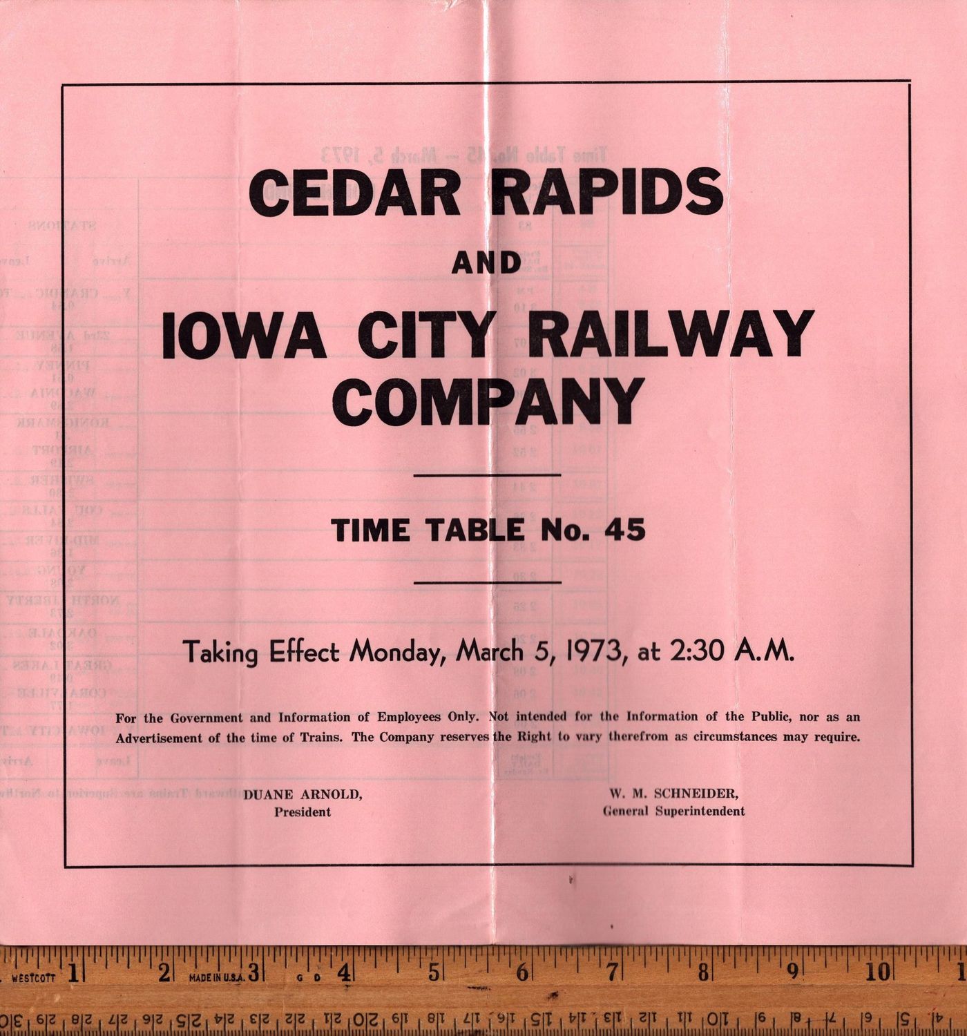 Cedar Rapids & Iowa City Railway 1973