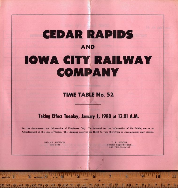 Cedar Rapids & Iowa City Railway 1980