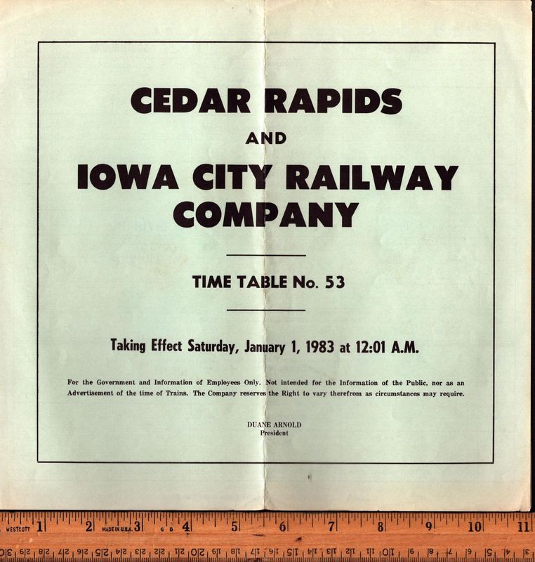 Cedar Rapids & Iowa City Railway 1983