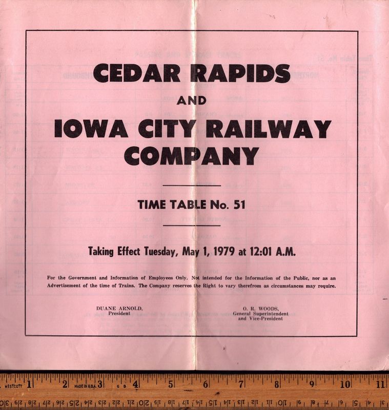 Cedar Rapids & Iowa City Railway 1979