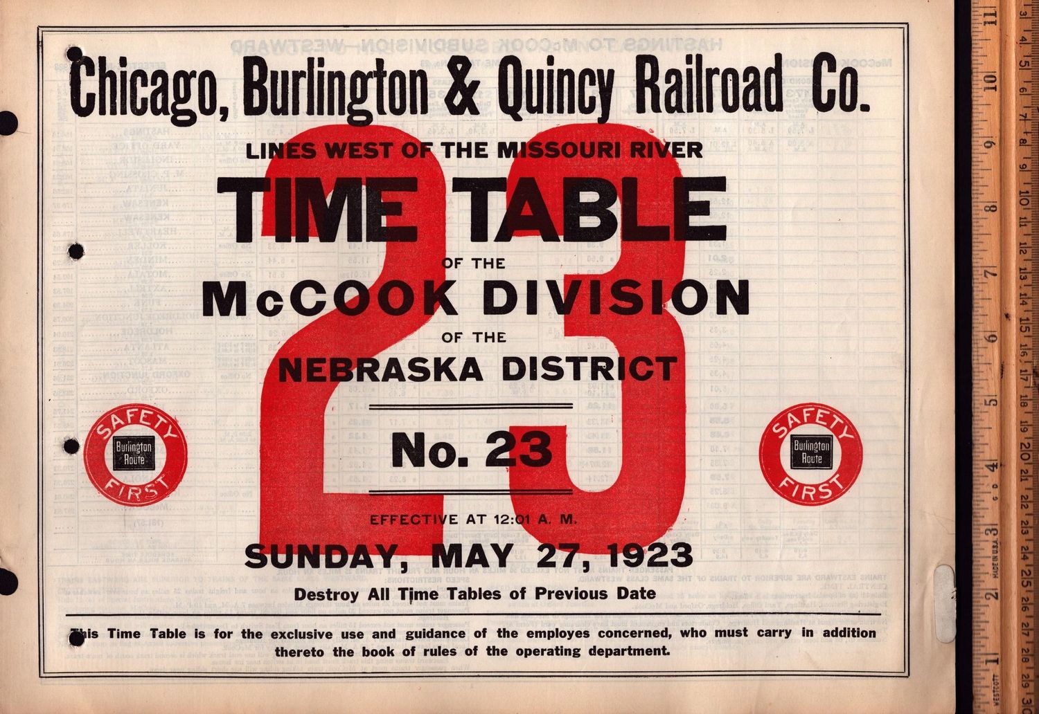 Chicago, Burlington & Quincy McCook Division 1923