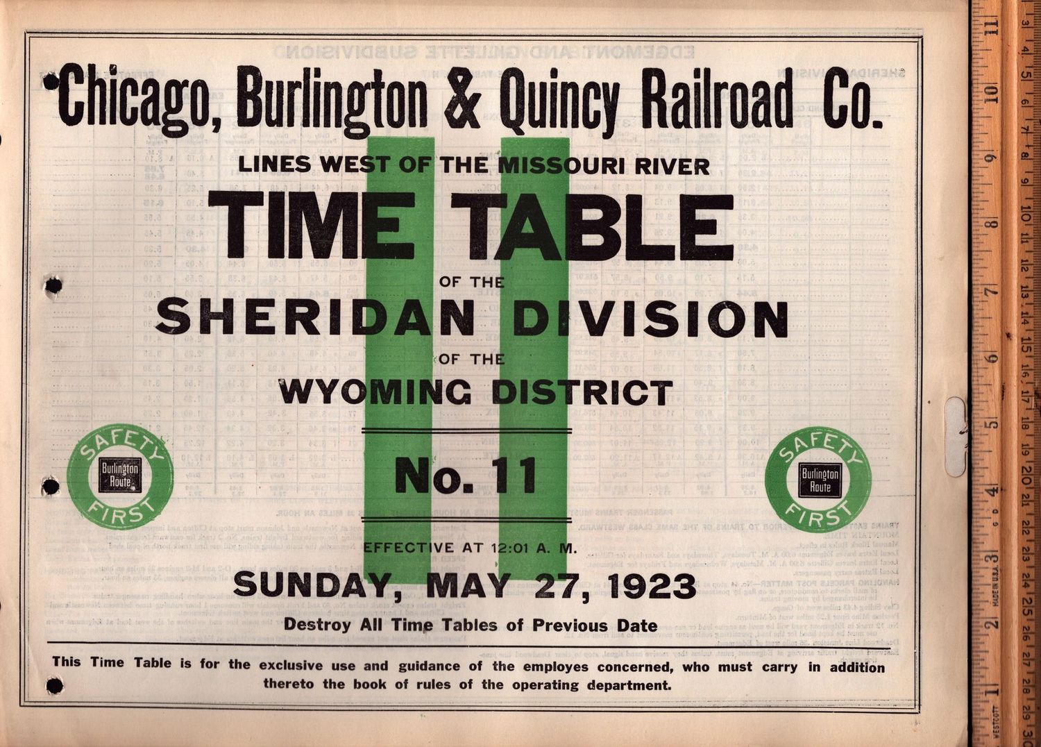 Chicago, Burlington & Quincy Sheridan Division 1923