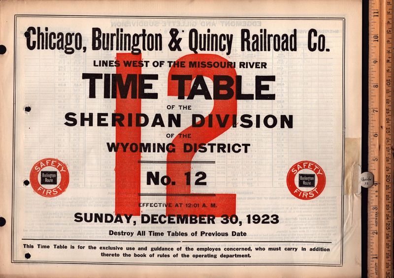 Chicago, Burlington & Quincy Sheridan Division 1923