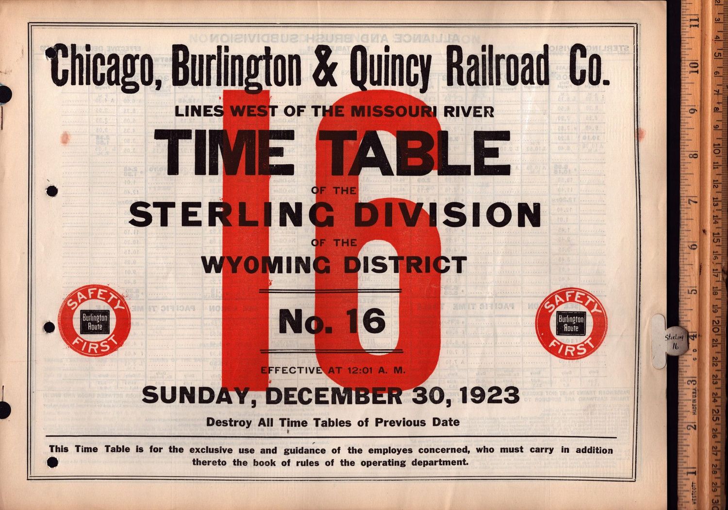 Chicago, Burlington & Quincy Sterling Division 1923