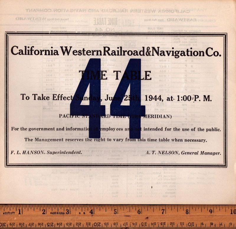 California Western Railroad & Navigation Co. 1944