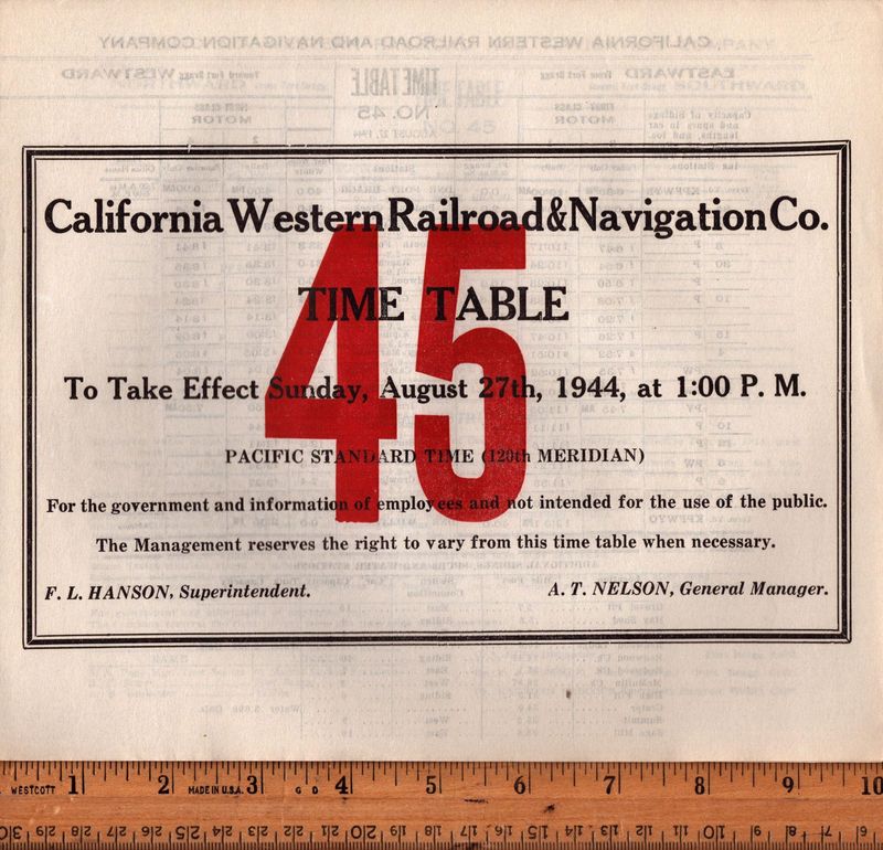 California Western Railroad & Navigation Co. 1944