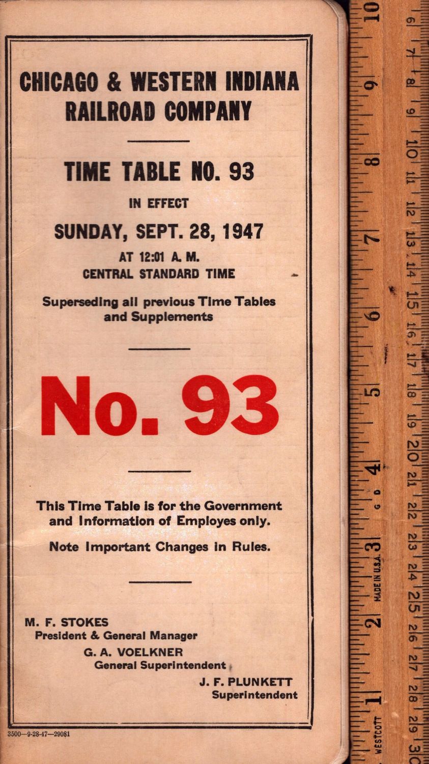 Chicago & Western Indiana Railroad 1947