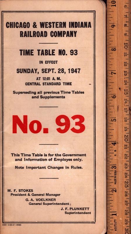 Chicago & Western Indiana Railroad 1947