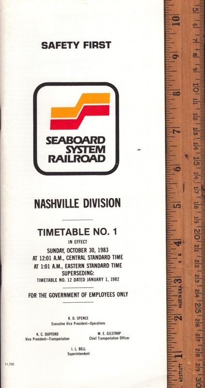 Seaboard System Nashville Division 1983