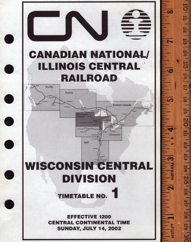 Canadian National / Illinois Central Wisconsin Central Division 2002