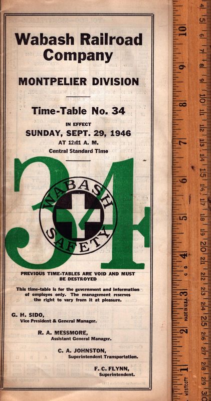Wabash Montpelier Division 1946