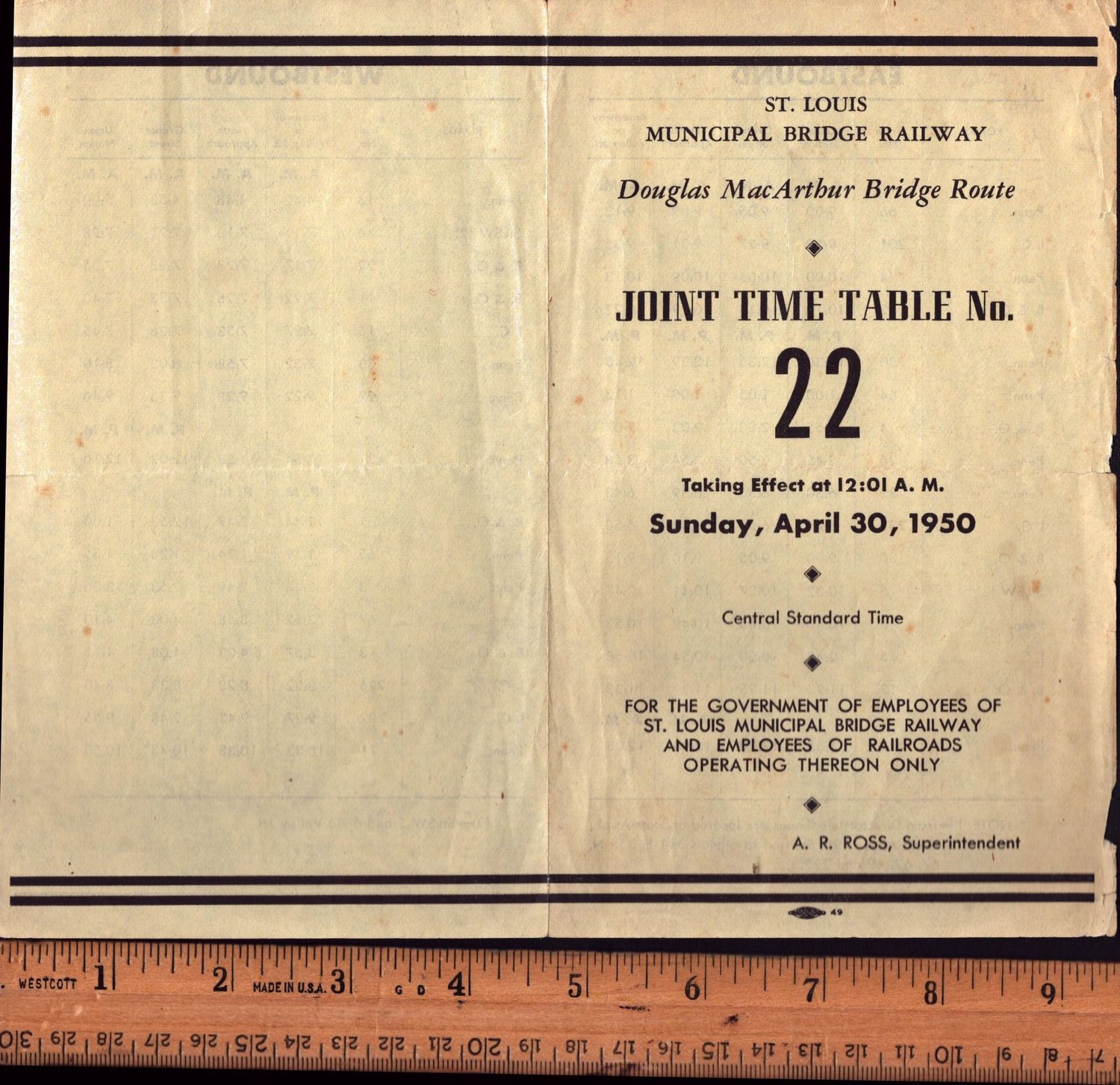 St. Louis Municipal Bridge Railway 1950
