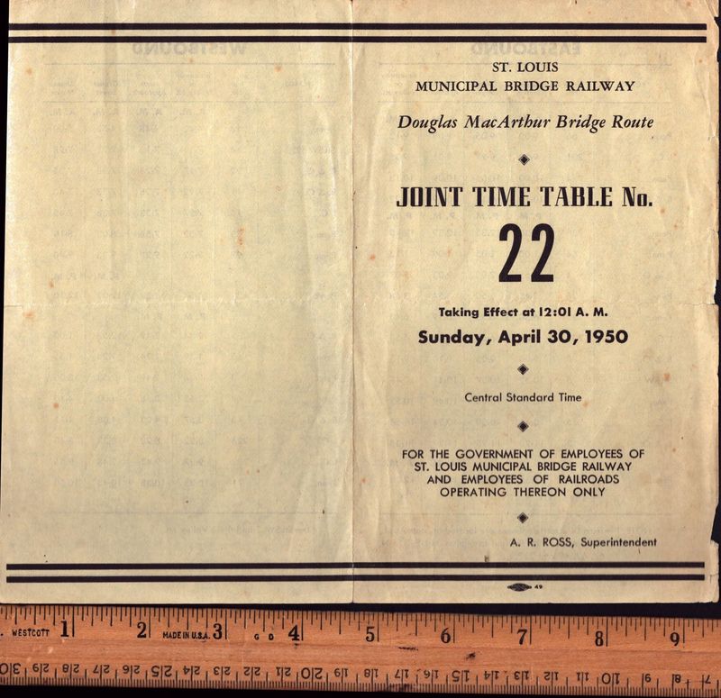 St. Louis Municipal Bridge Railway 1950