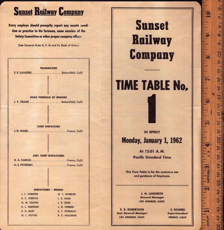 Sunset Railway 1962