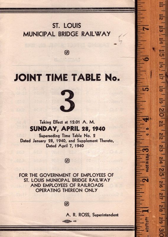St. Louis Municipal Bridge Railway 1940