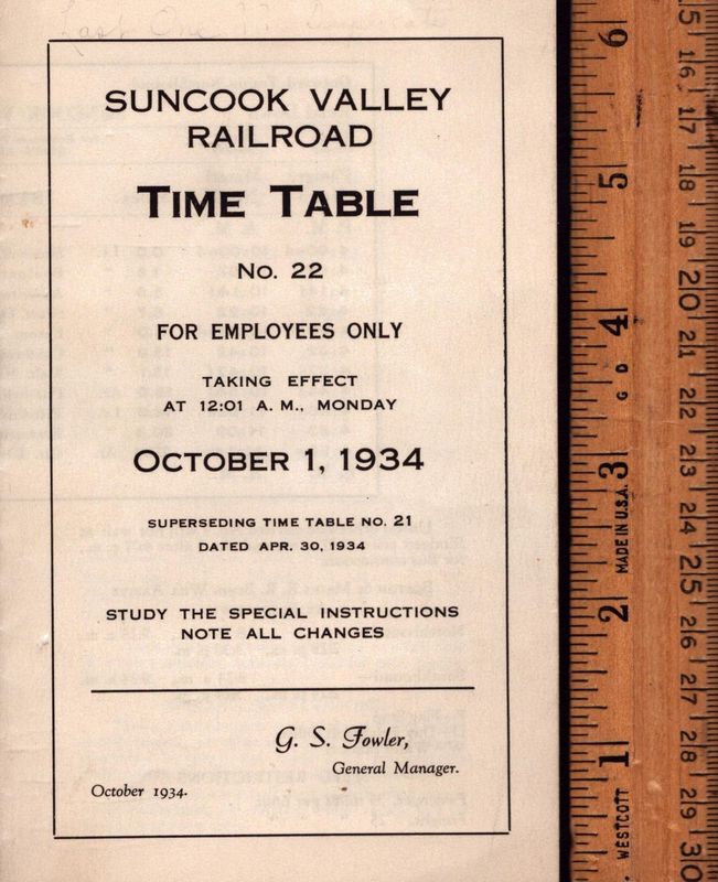 Suncook Valley Railroad 1934