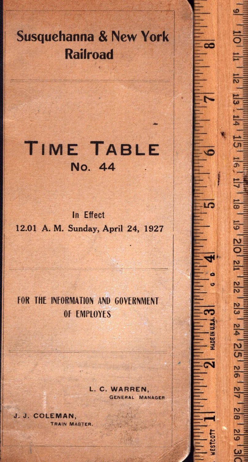 Susquehanna & New York Railroad 1927