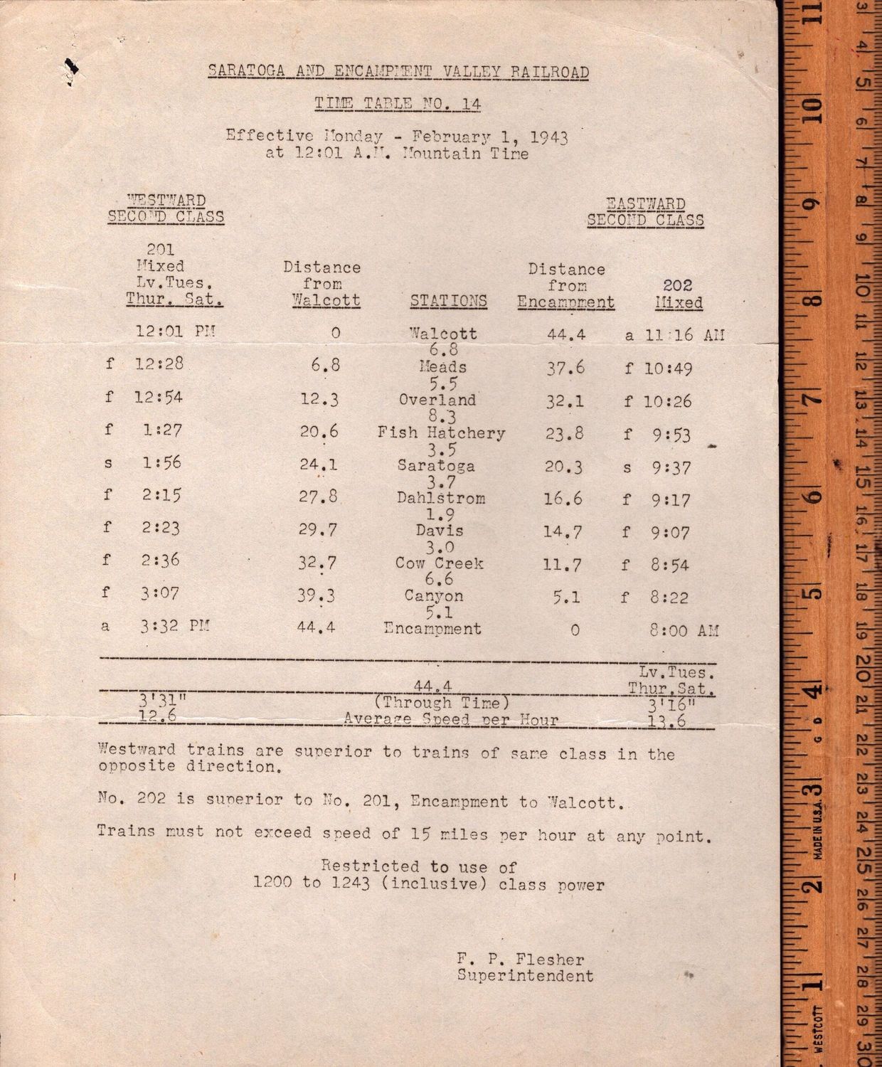 Saratoga and Encampment Valley Railroad 1943